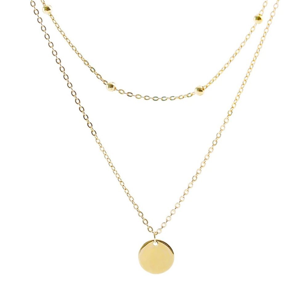 *NEW Gold/Sterling Silver Coin Layered Necklace - Picture 13 of 13